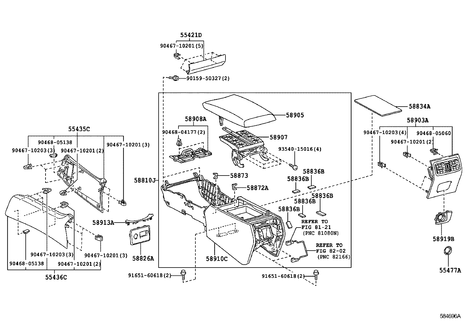  LS600H 600HL |  CONSOLE BOX BRACKET
