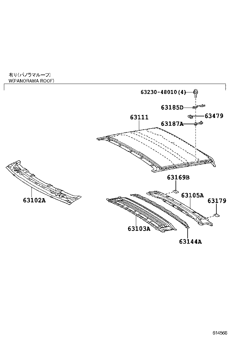  RX270 350 450H |  ROOF PANEL BACK WINDOW GLASS