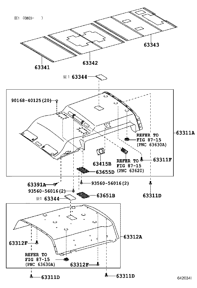  HIACE REGIUSACE |  ROOF HEADLINING SILENCER PAD