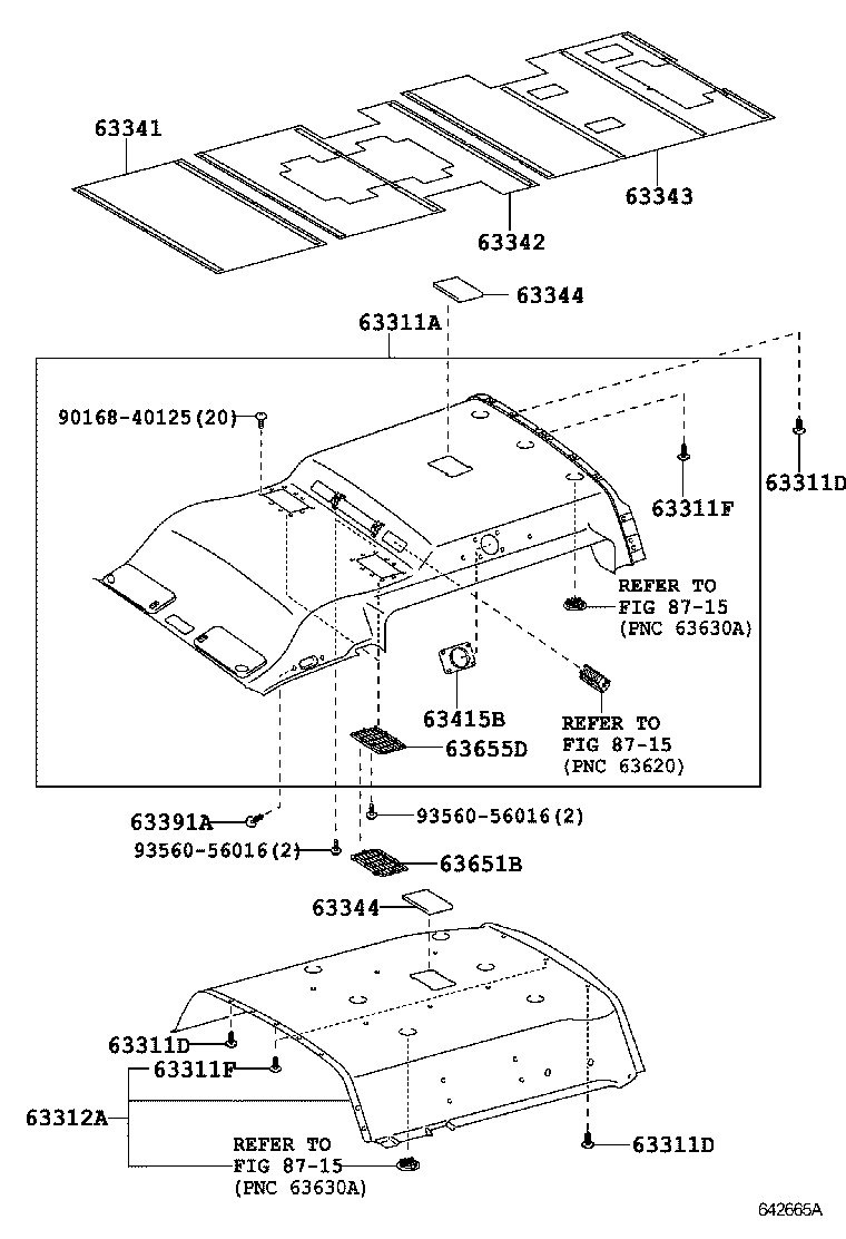  HIACE REGIUSACE |  ROOF HEADLINING SILENCER PAD