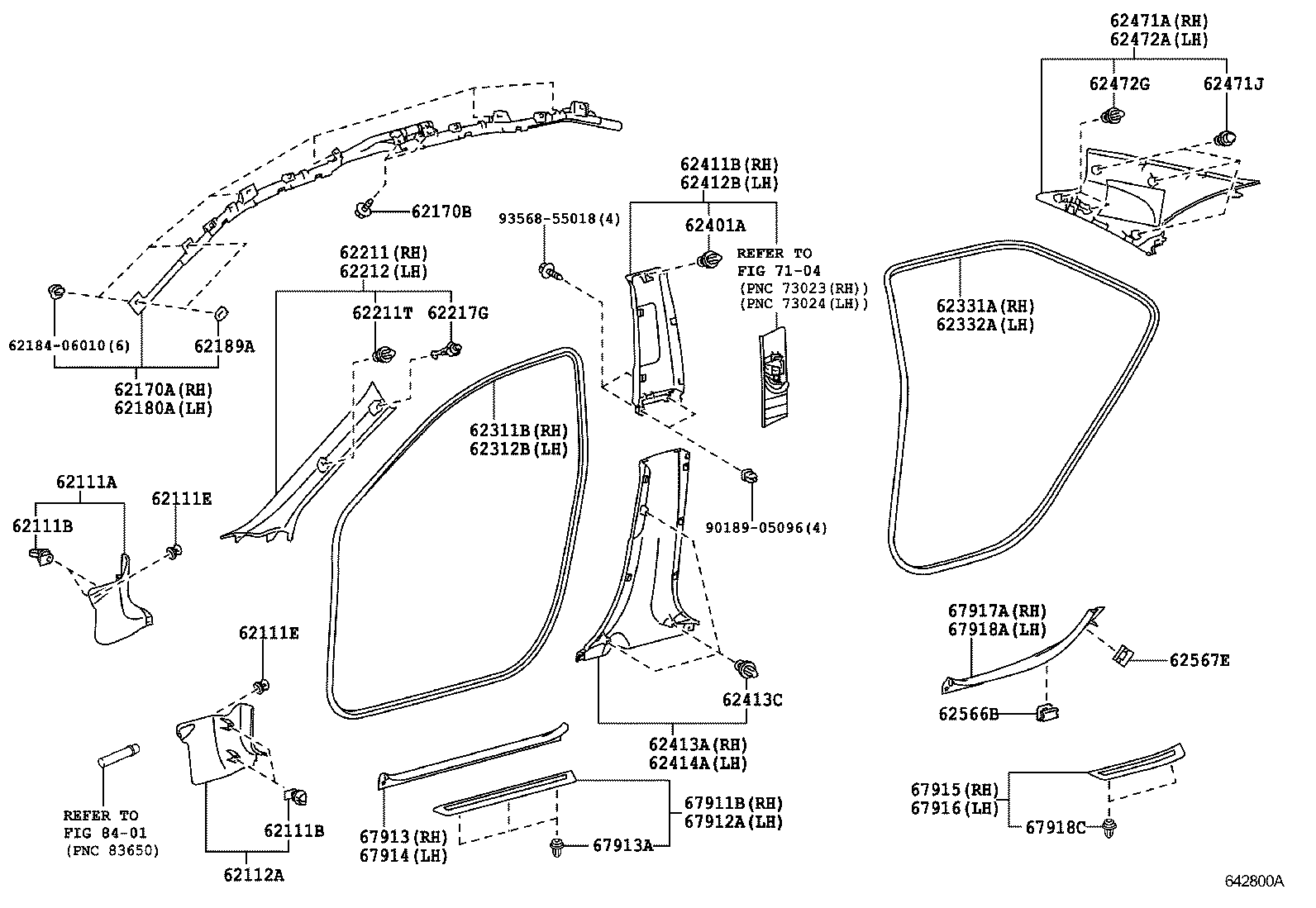  CAMRY HYBRID |  INSIDE TRIM BOARD DOOR OPENING TRIM MOULDING