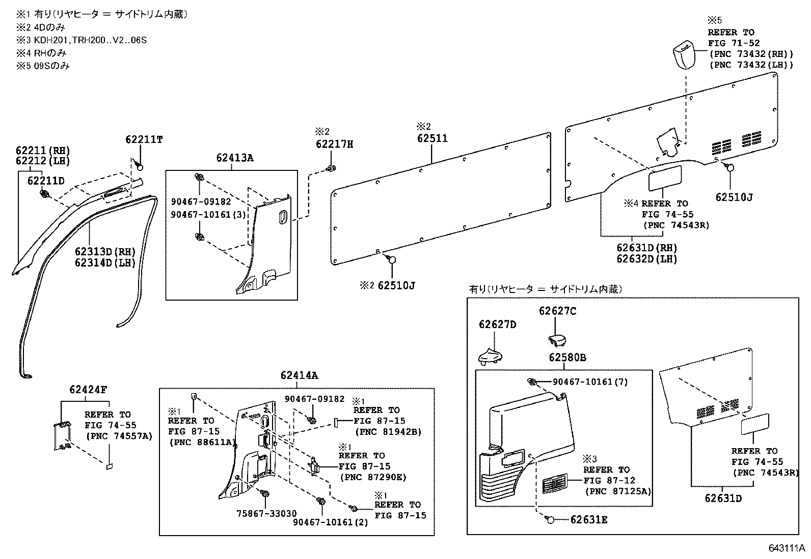  HIACE REGIUSACE |  INSIDE TRIM BOARD