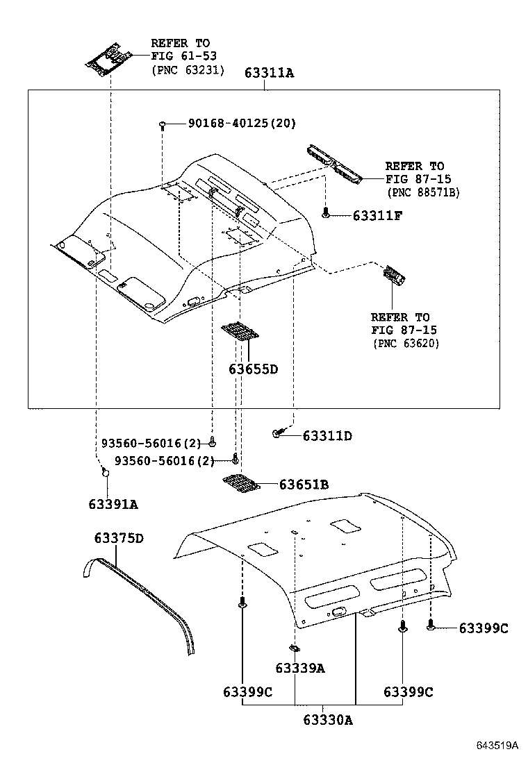  HIACE REGIUSACE |  ROOF HEADLINING SILENCER PAD