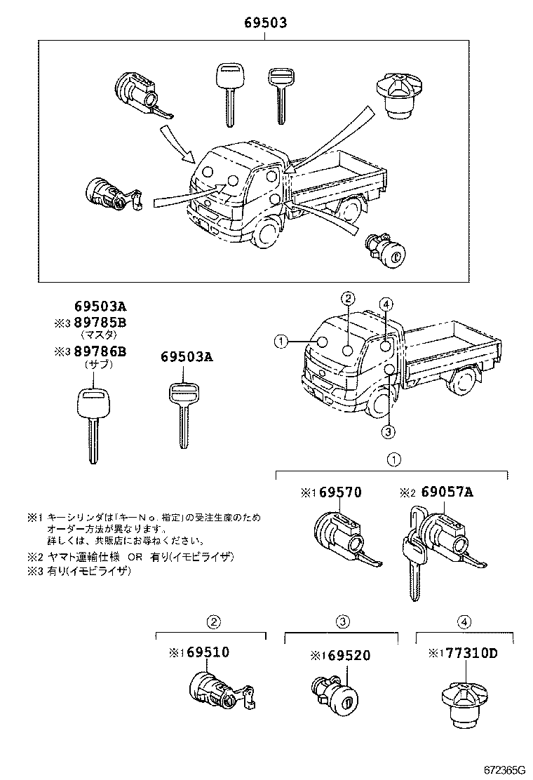  DYNA TOYOACE |  LOCK CYLINDER SET