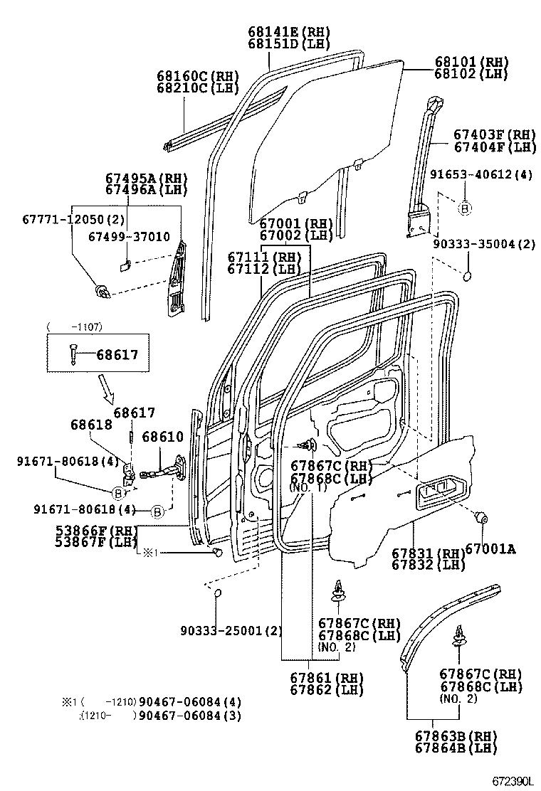  DYNA TOYOACE |  FRONT DOOR PANEL GLASS