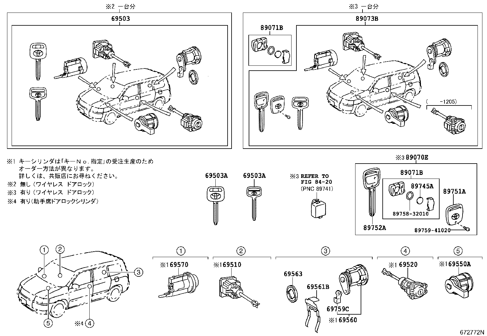  PROBOX SUCCEED |  LOCK CYLINDER SET