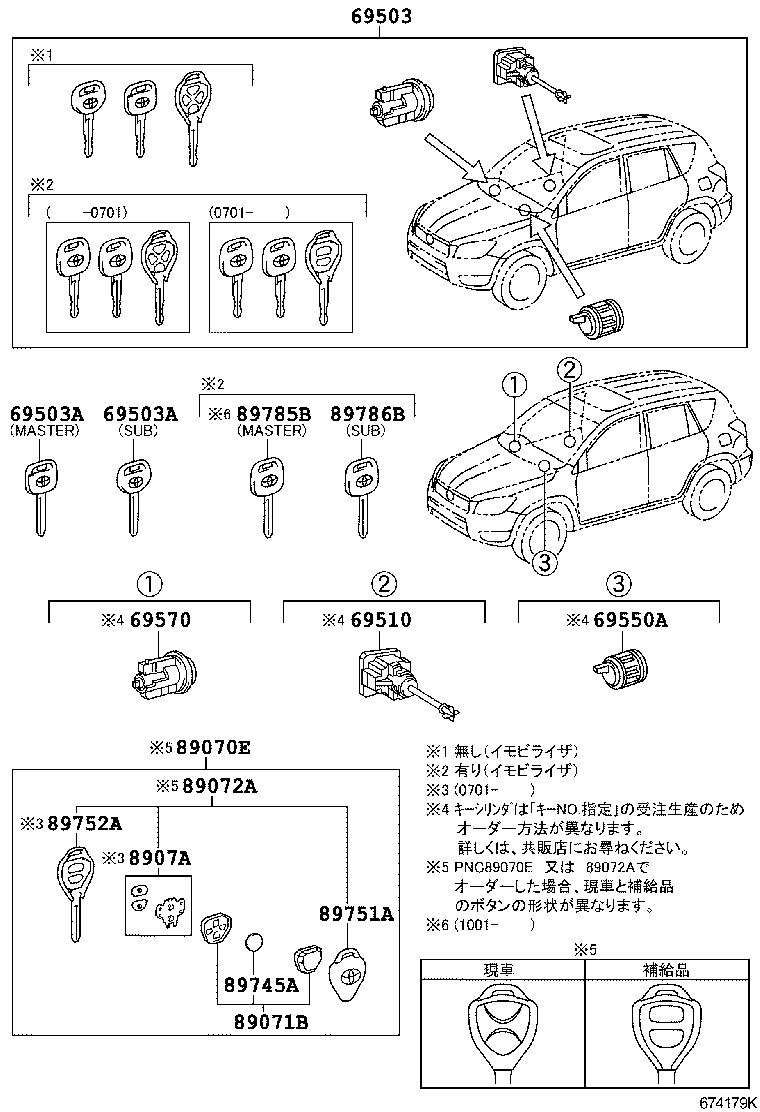  RAV4 VANGUARD |  LOCK CYLINDER SET
