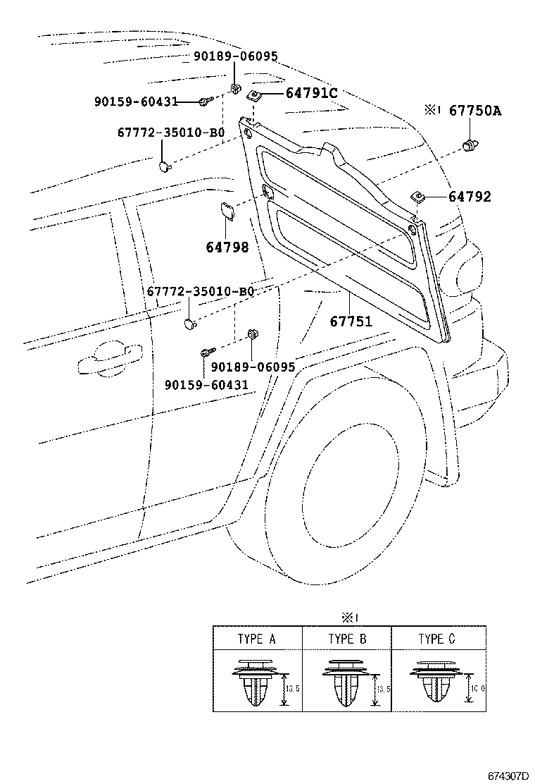  FJ CRUISER |  BACK DOOR PANEL GLASS