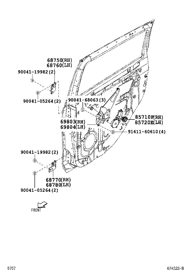  BB |  REAR DOOR WINDOW REGULATOR HINGE