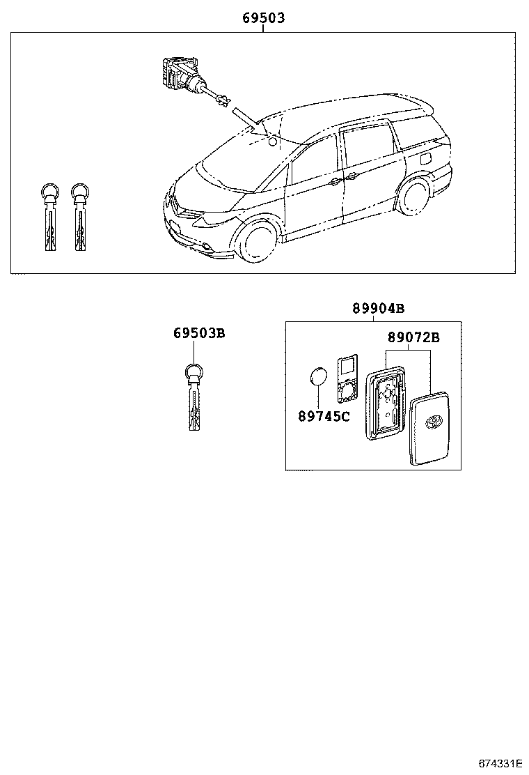  ESTIMA HYBRID |  LOCK CYLINDER SET