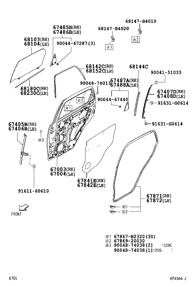  RUSH |  REAR DOOR PANEL GLASS