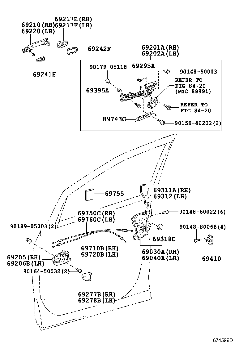  ESTIMA HYBRID |  FRONT DOOR LOCK HANDLE