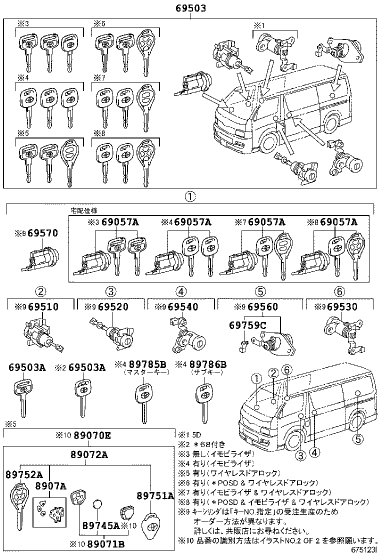  HIACE REGIUSACE |  LOCK CYLINDER SET