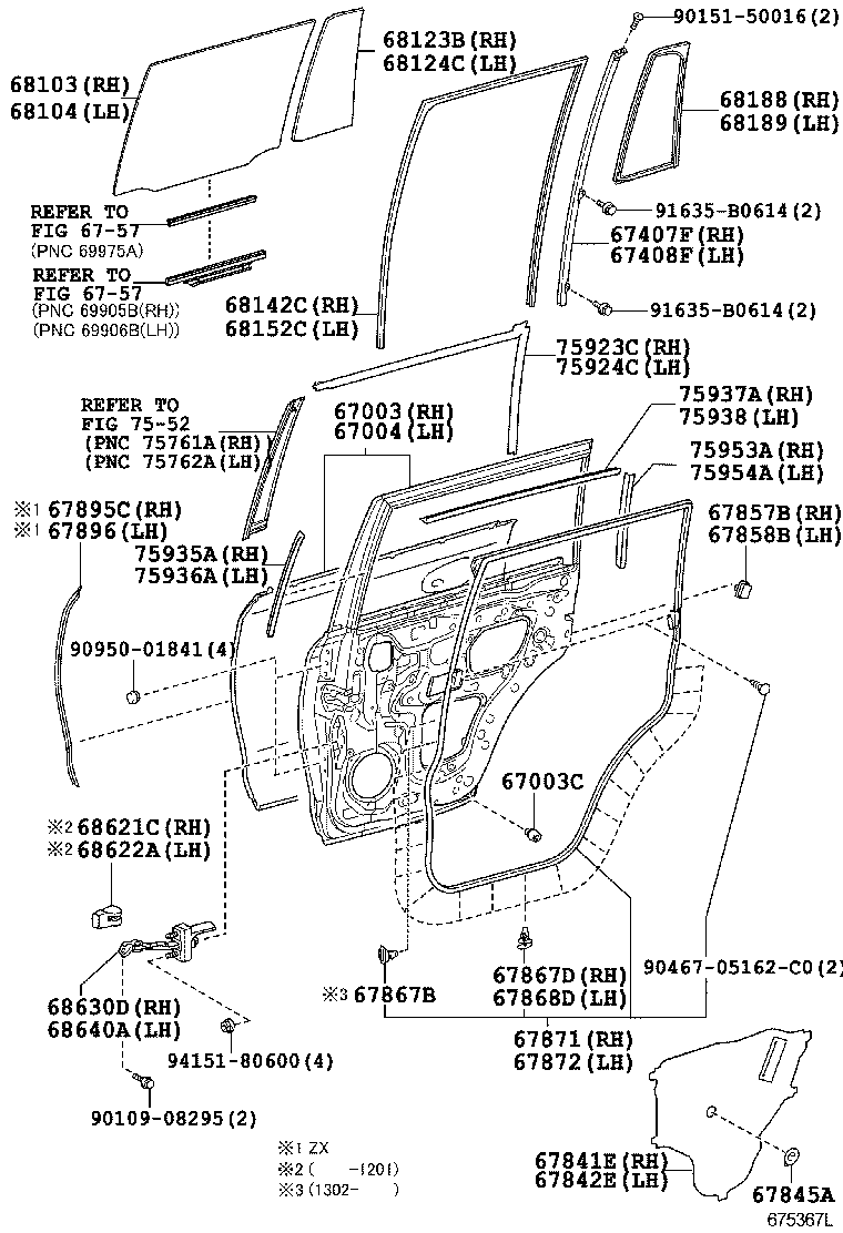  LAND CRUISER 200 202 |  REAR DOOR PANEL GLASS