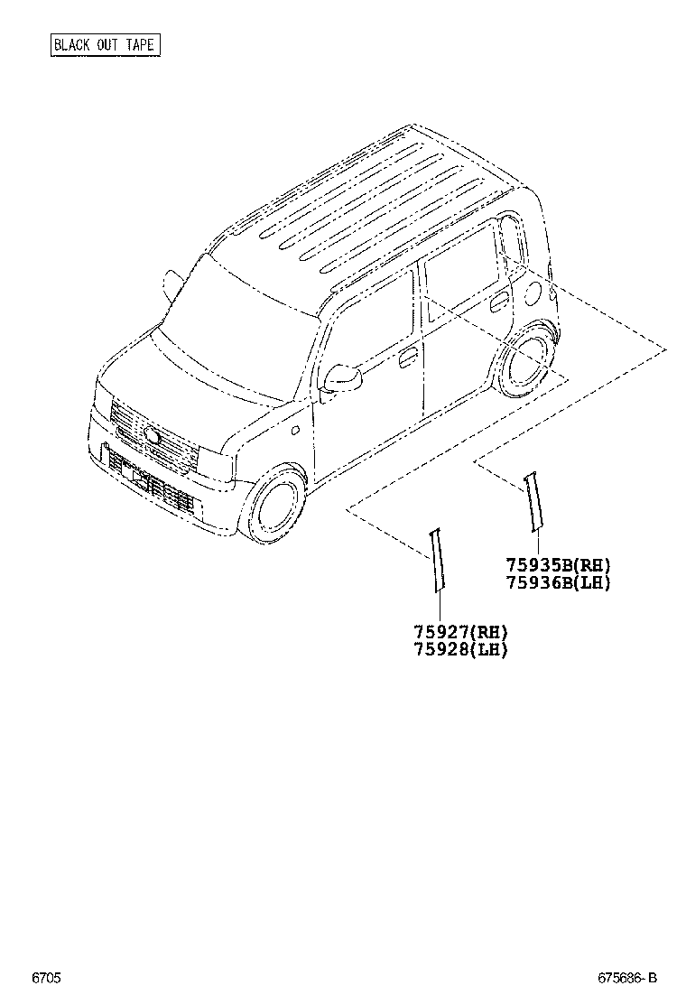  PIXIS SPACE |  REAR DOOR PANEL GLASS
