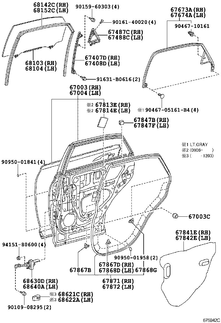  RX270 350 450H |  REAR DOOR PANEL GLASS