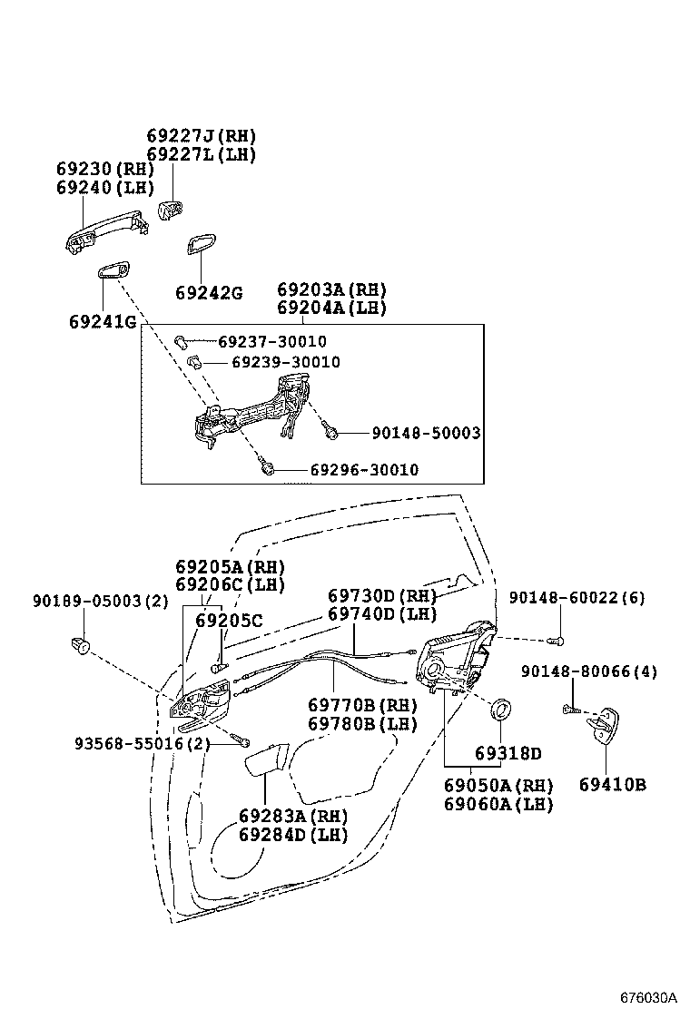  PRIUS |  REAR DOOR LOCK HANDLE