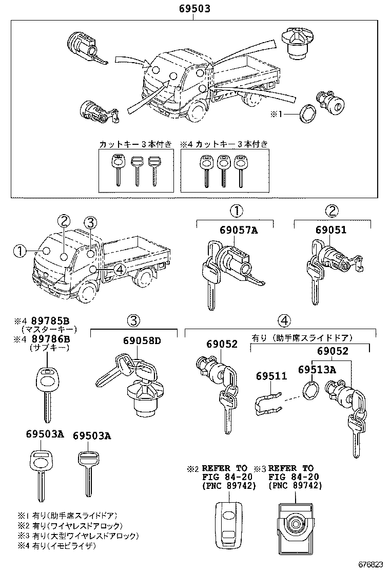  DYNA TOYOACE HV |  LOCK CYLINDER SET