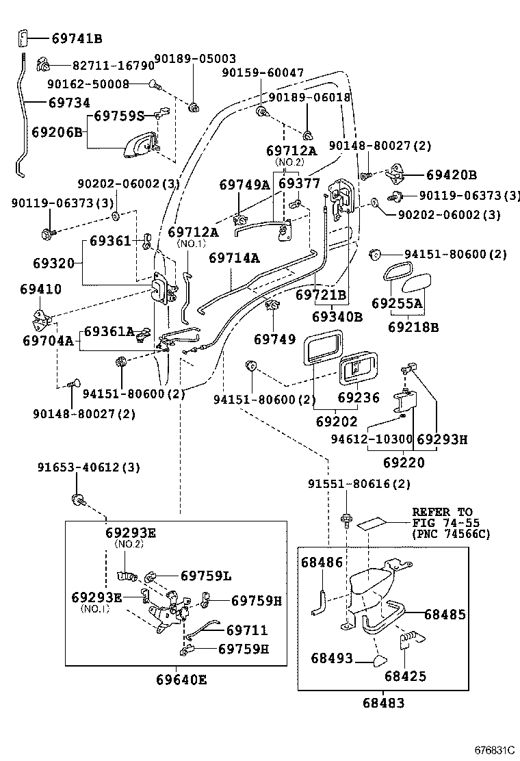  DYNA TOYOACE |  FRONT DOOR LOCK HANDLE