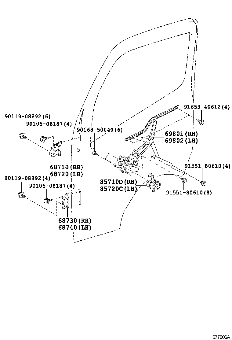  DYNA TOYOACE |  FRONT DOOR WINDOW REGULATOR HINGE
