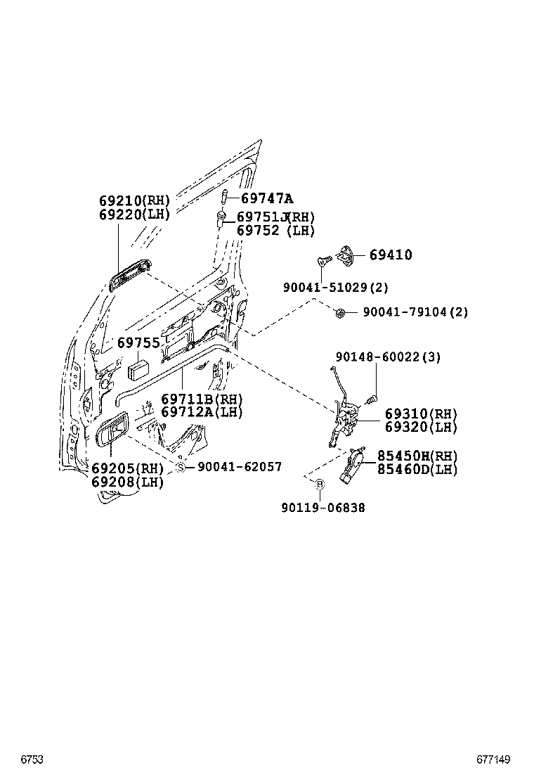  PIXIS VAN |  FRONT DOOR LOCK HANDLE