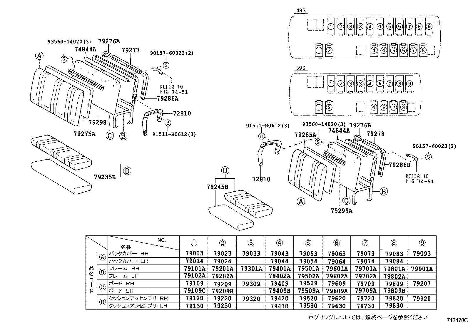  COASTER |  SEAT SEAT TRACK