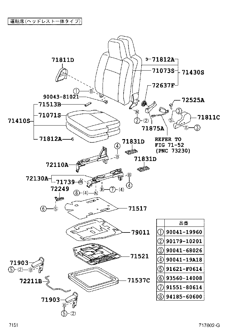  PIXIS VAN |  SEAT SEAT TRACK