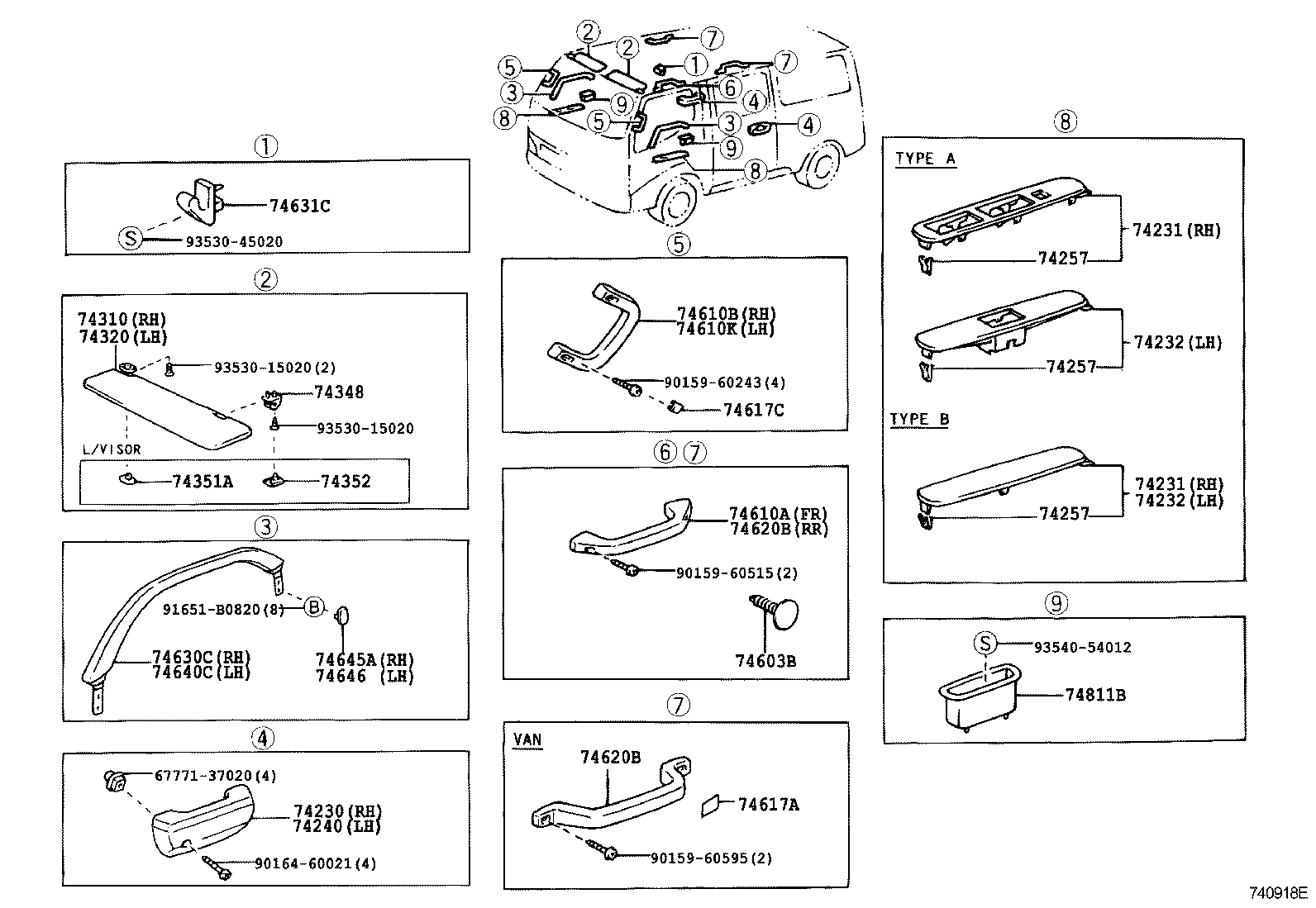  DYNA TOYOACE |  ARMREST VISOR
