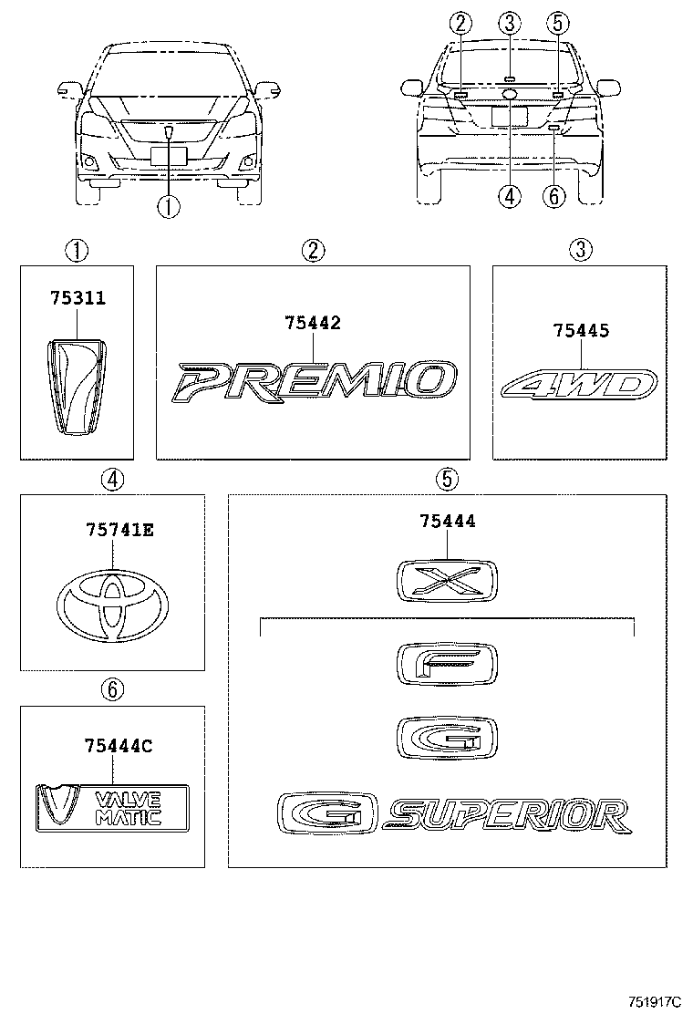 PREMIO ALLION |  EMBLEM NAME PLATE EXTERIOR INTERIOR