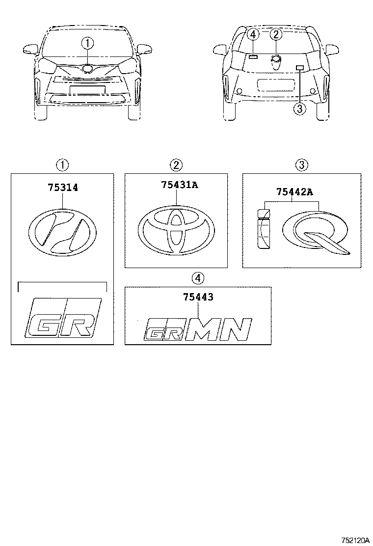  IQ |  EMBLEM NAME PLATE EXTERIOR INTERIOR