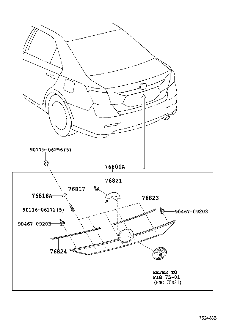  CAMRY HYBRID |  REAR MOULDING