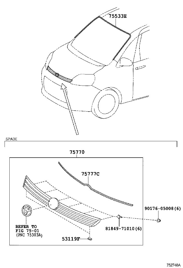  PORTE SPADE |  FRONT MOULDING