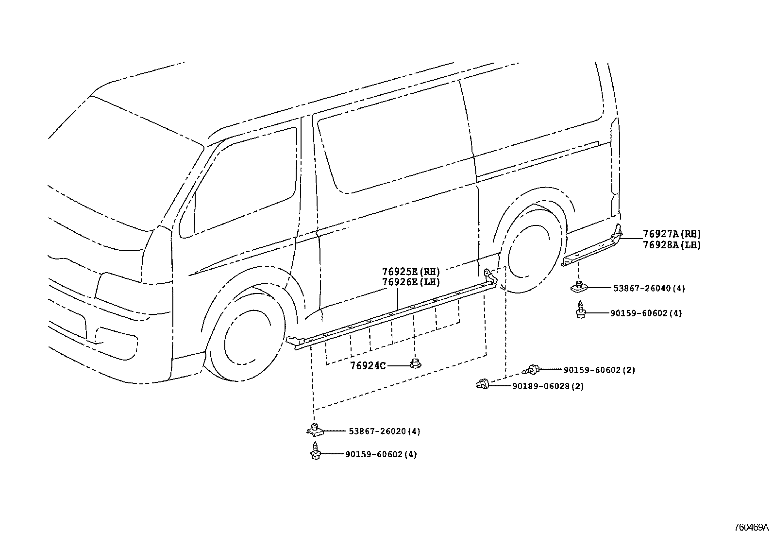  HIACE REGIUSACE |  SPOILER SIDE MUDGUARD