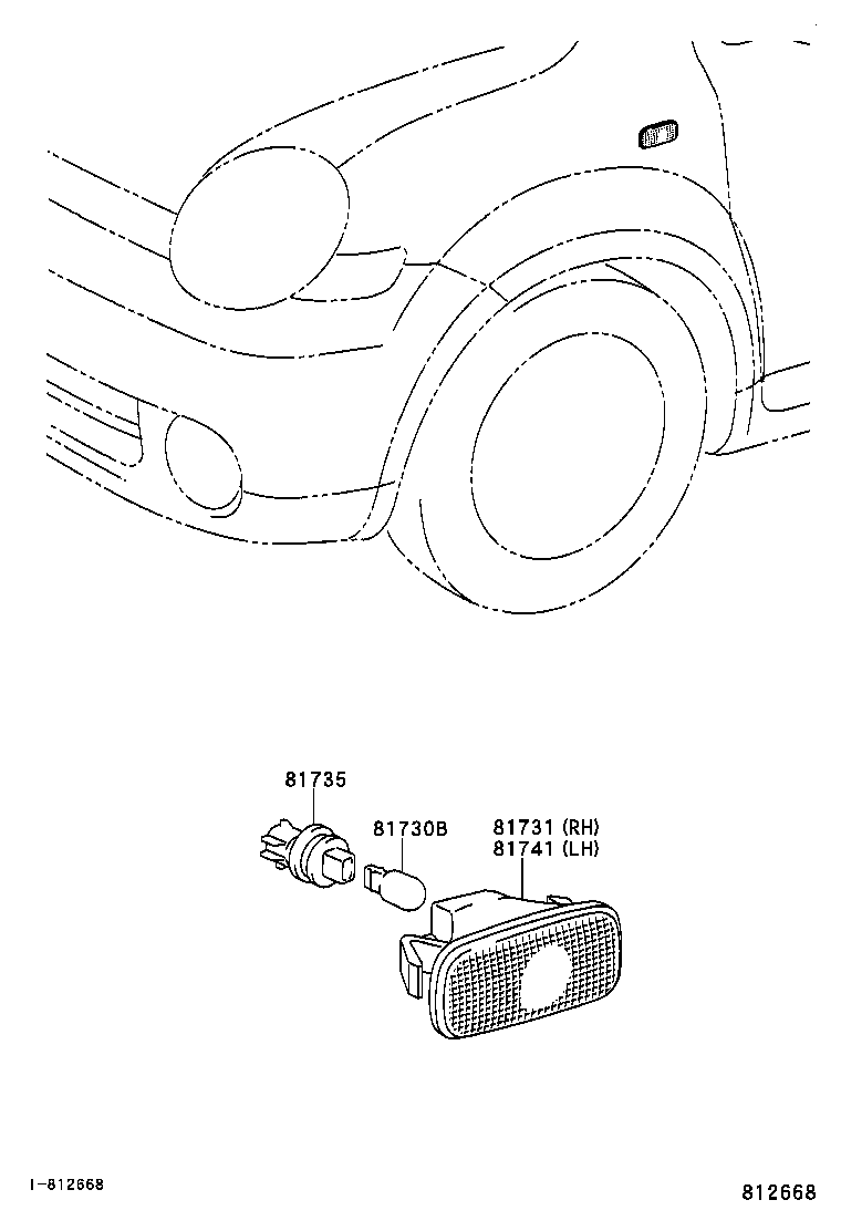  SIENTA |  SIDE TURN SIGNAL LAMP OUTER MIRROR LAMP