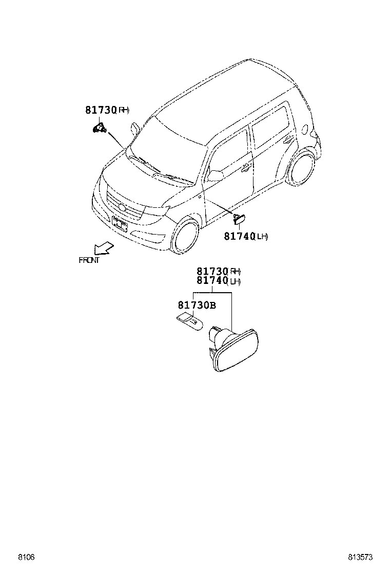  BB |  SIDE TURN SIGNAL LAMP OUTER MIRROR LAMP