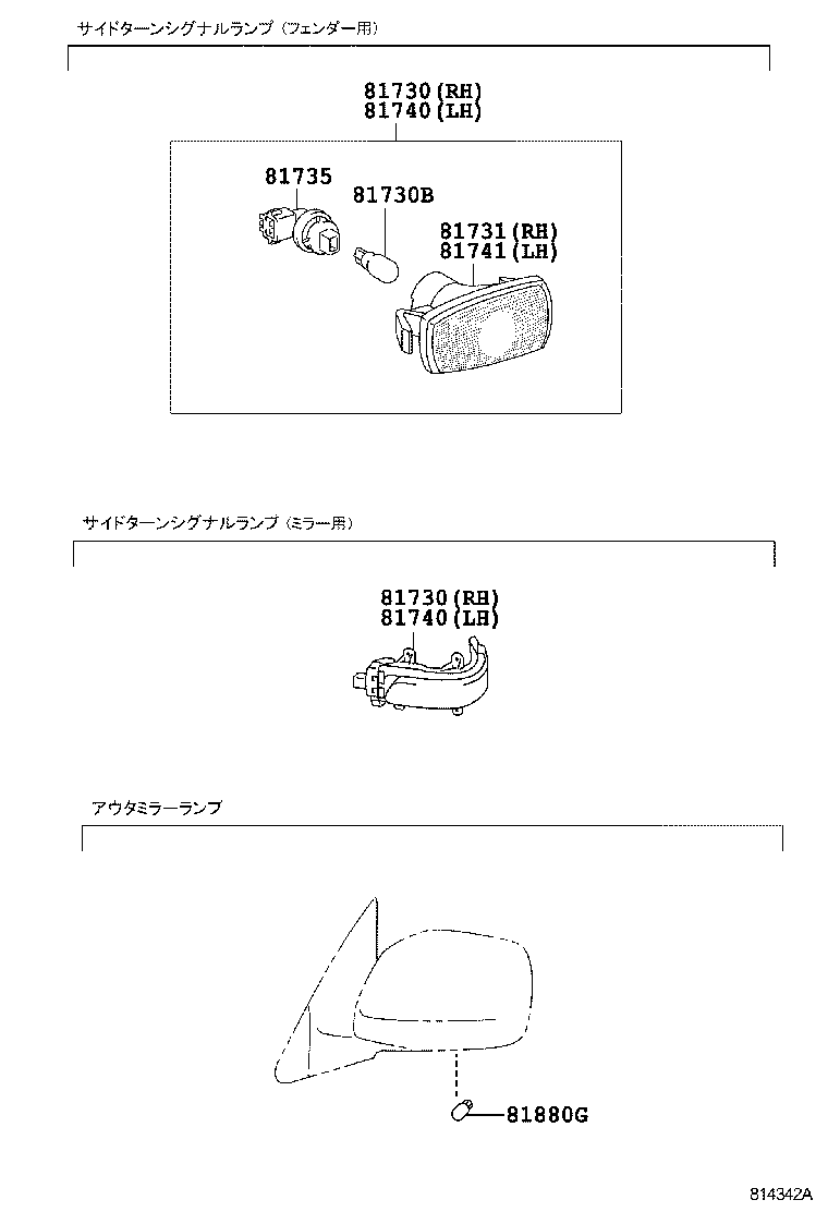  LAND CRUISER 200 202 |  SIDE TURN SIGNAL LAMP OUTER MIRROR LAMP