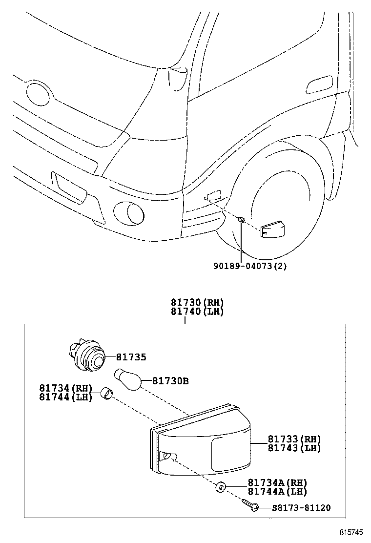  DYNA TOYOACE |  SIDE TURN SIGNAL LAMP OUTER MIRROR LAMP