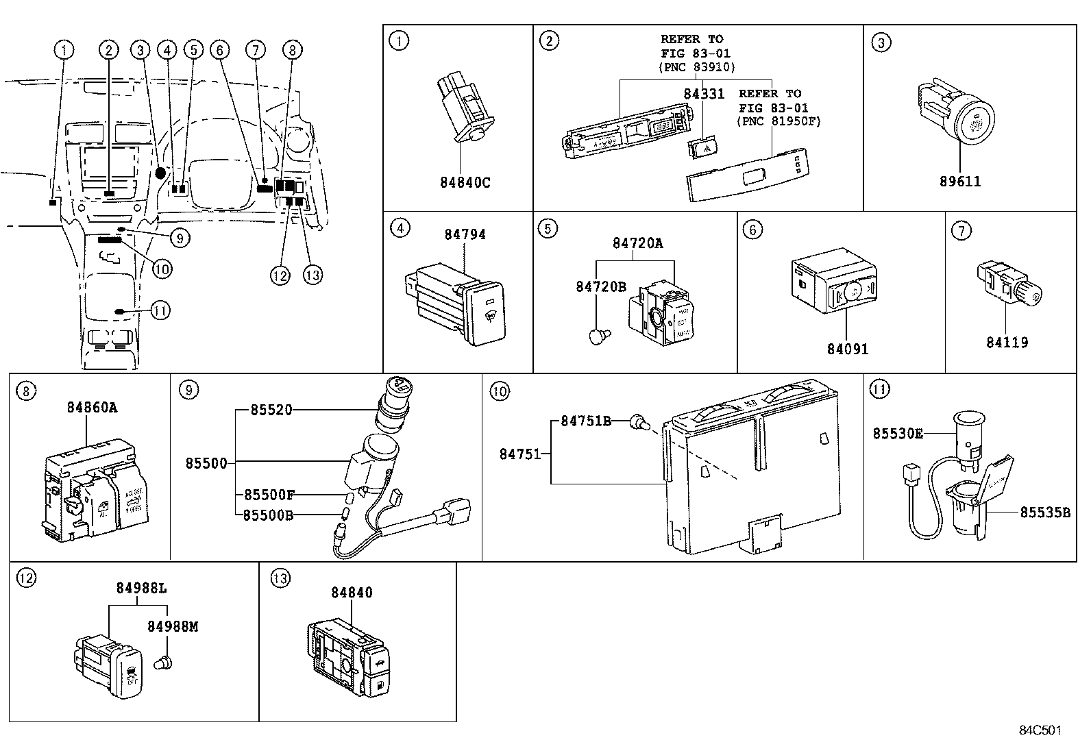  IS250C 350C |  SWITCH RELAY COMPUTER