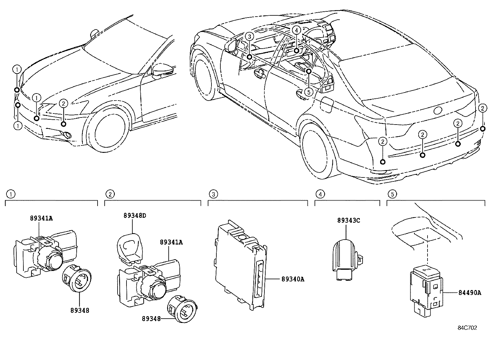  GS250 350 450H |  CLEARANCE BACK SONAR