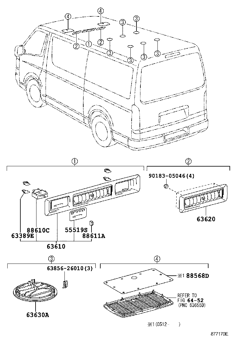  HIACE REGIUSACE |  HEATING AIR CONDITIONING CONTROL AIR DUCT