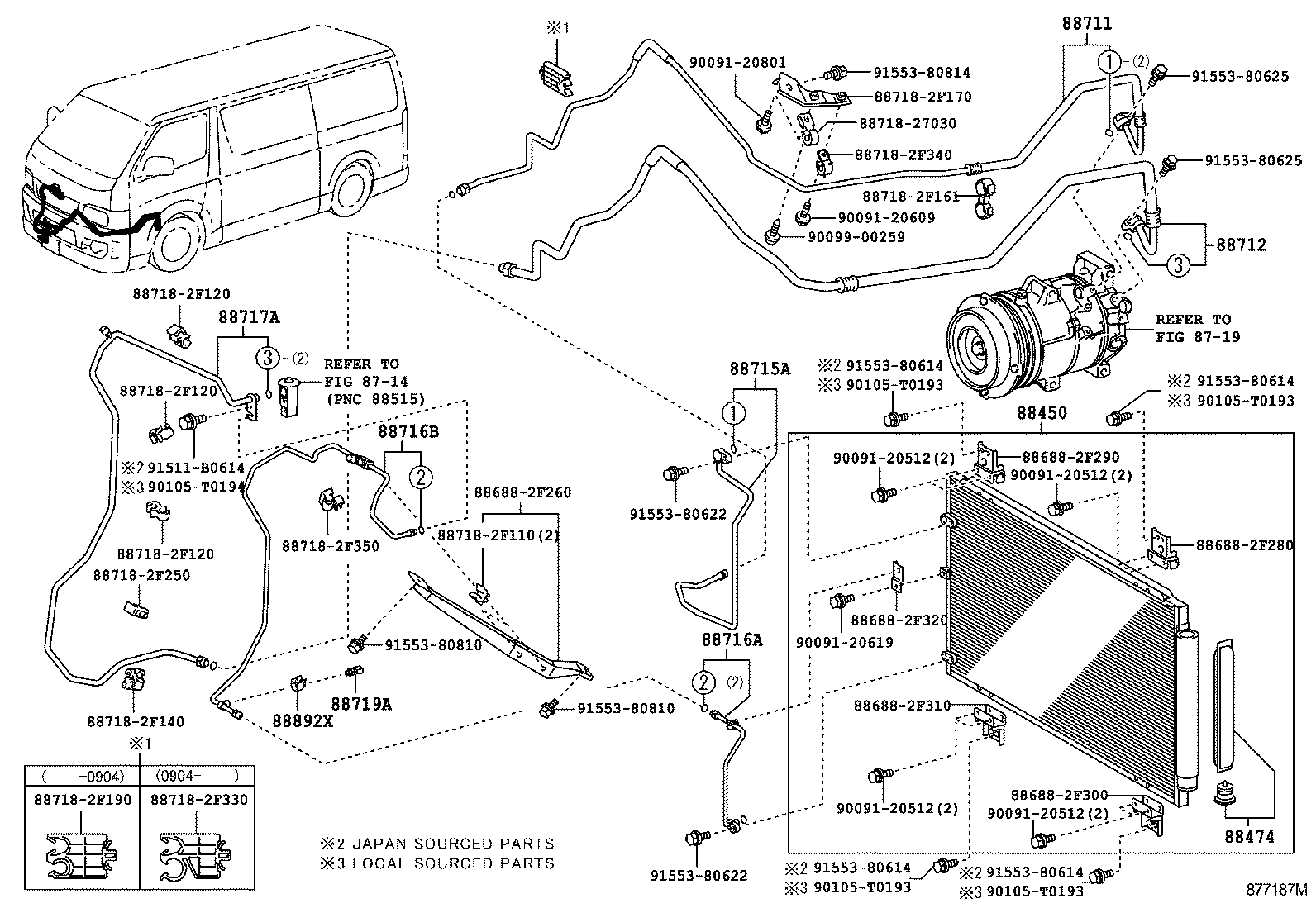 HIACE REGIUSACE |  HEATING AIR CONDITIONING COOLER PIPING