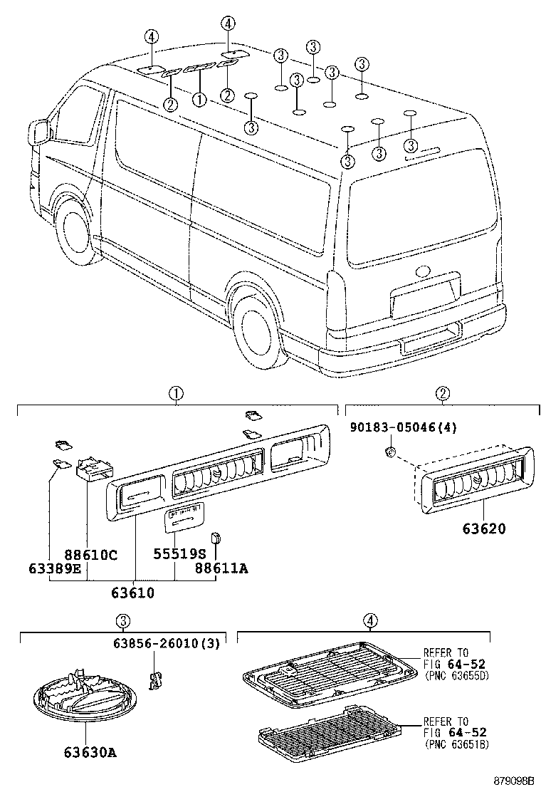  HIACE REGIUSACE |  HEATING AIR CONDITIONING CONTROL AIR DUCT