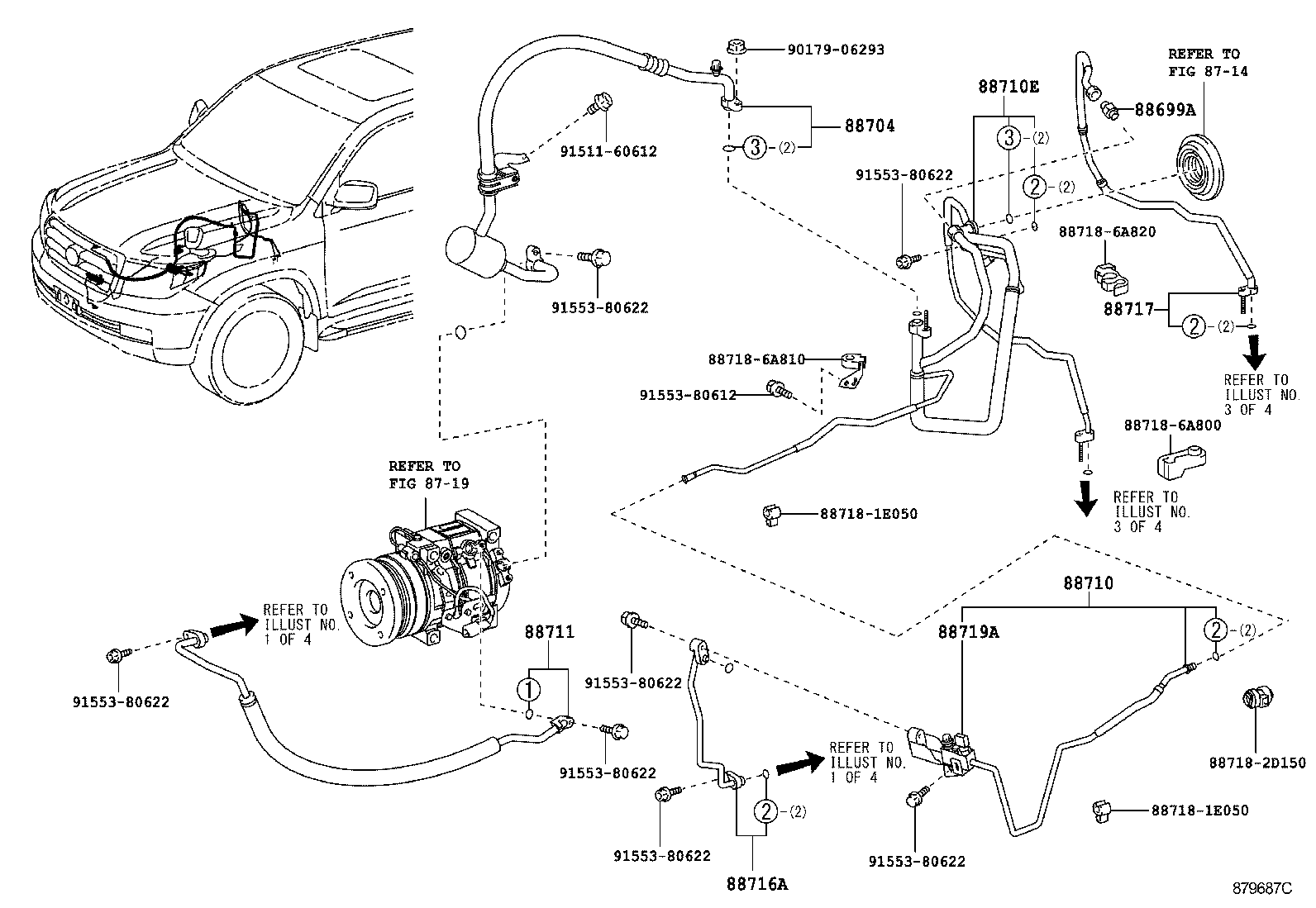  LAND CRUISER 200 202 |  HEATING AIR CONDITIONING COOLER PIPING