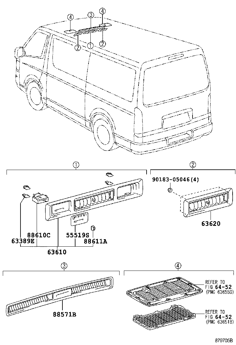  HIACE REGIUSACE |  HEATING AIR CONDITIONING CONTROL AIR DUCT