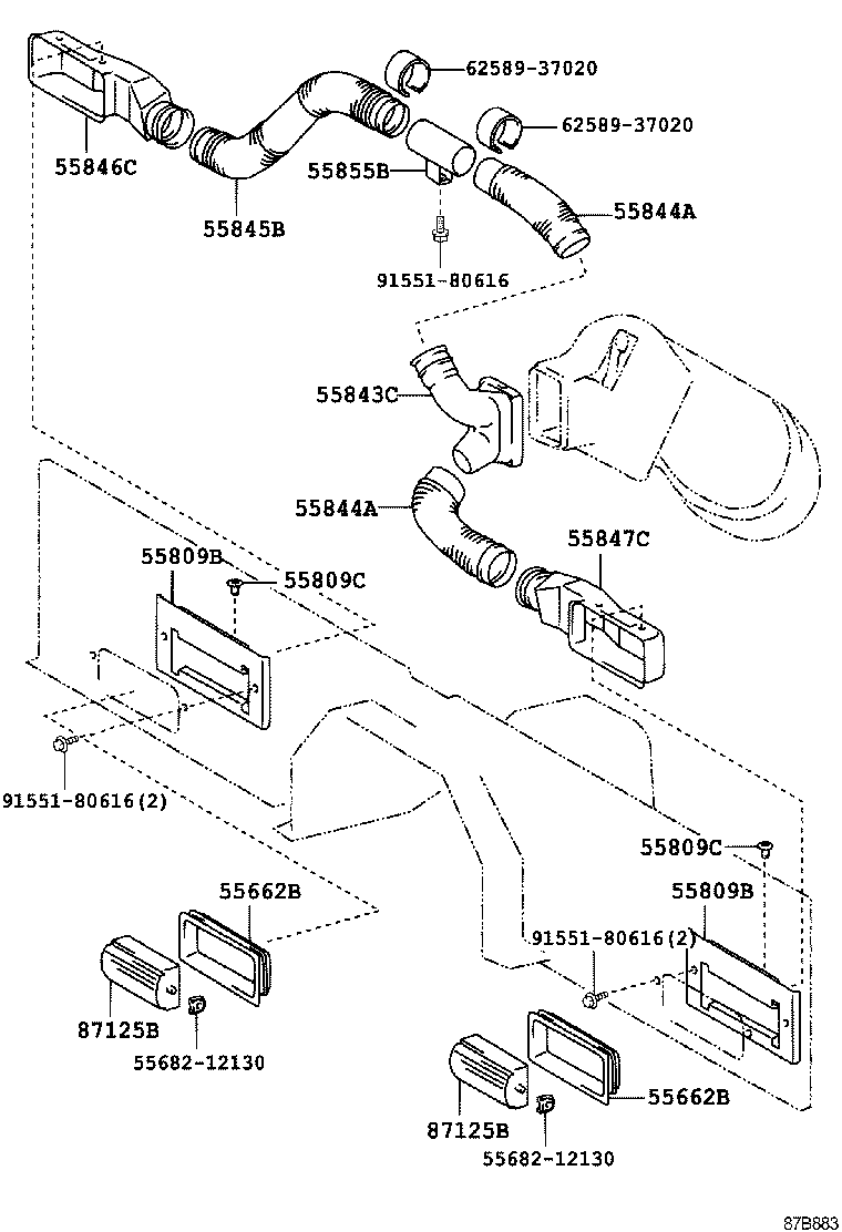  DYNA TOYOACE |  HEATING AIR CONDITIONING CONTROL AIR DUCT