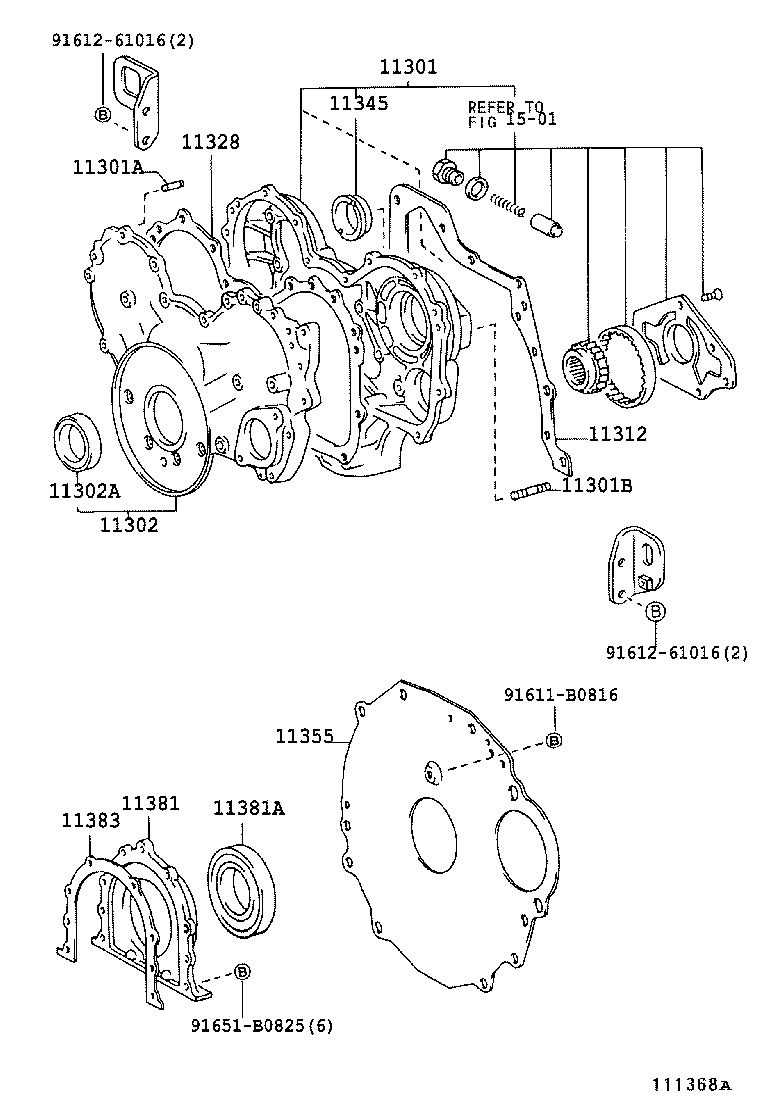  DYNA TOYOACE |  TIMING GEAR COVER REAR END PLATE