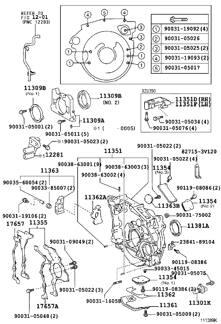  DYNA TOYOACE |  TIMING GEAR COVER REAR END PLATE