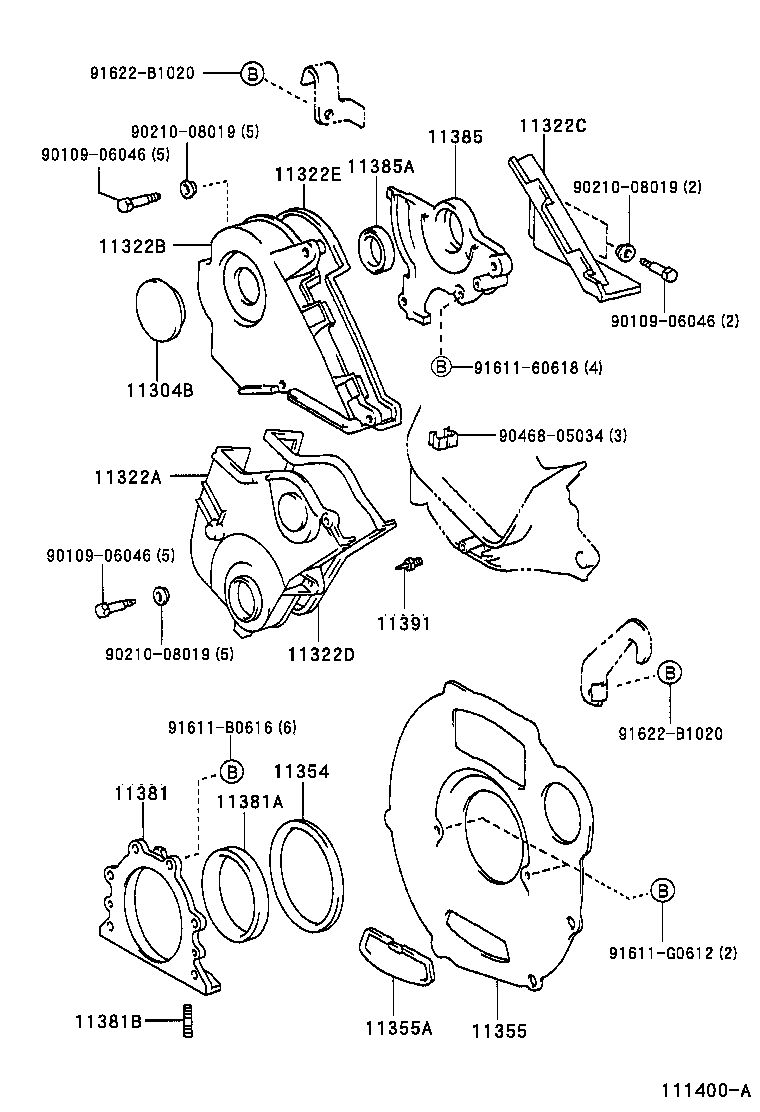  LITE TOWNACE |  TIMING GEAR COVER REAR END PLATE