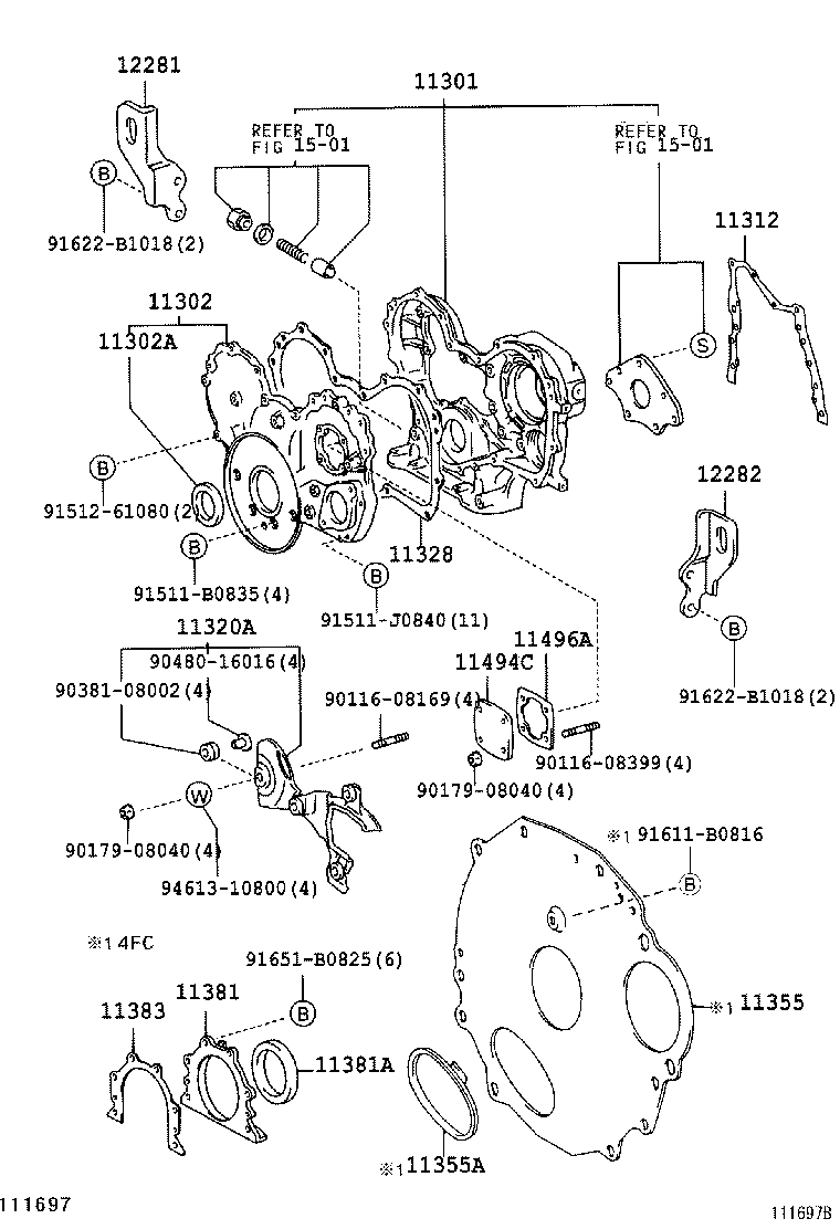  DYNA TOYOACE |  TIMING GEAR COVER REAR END PLATE