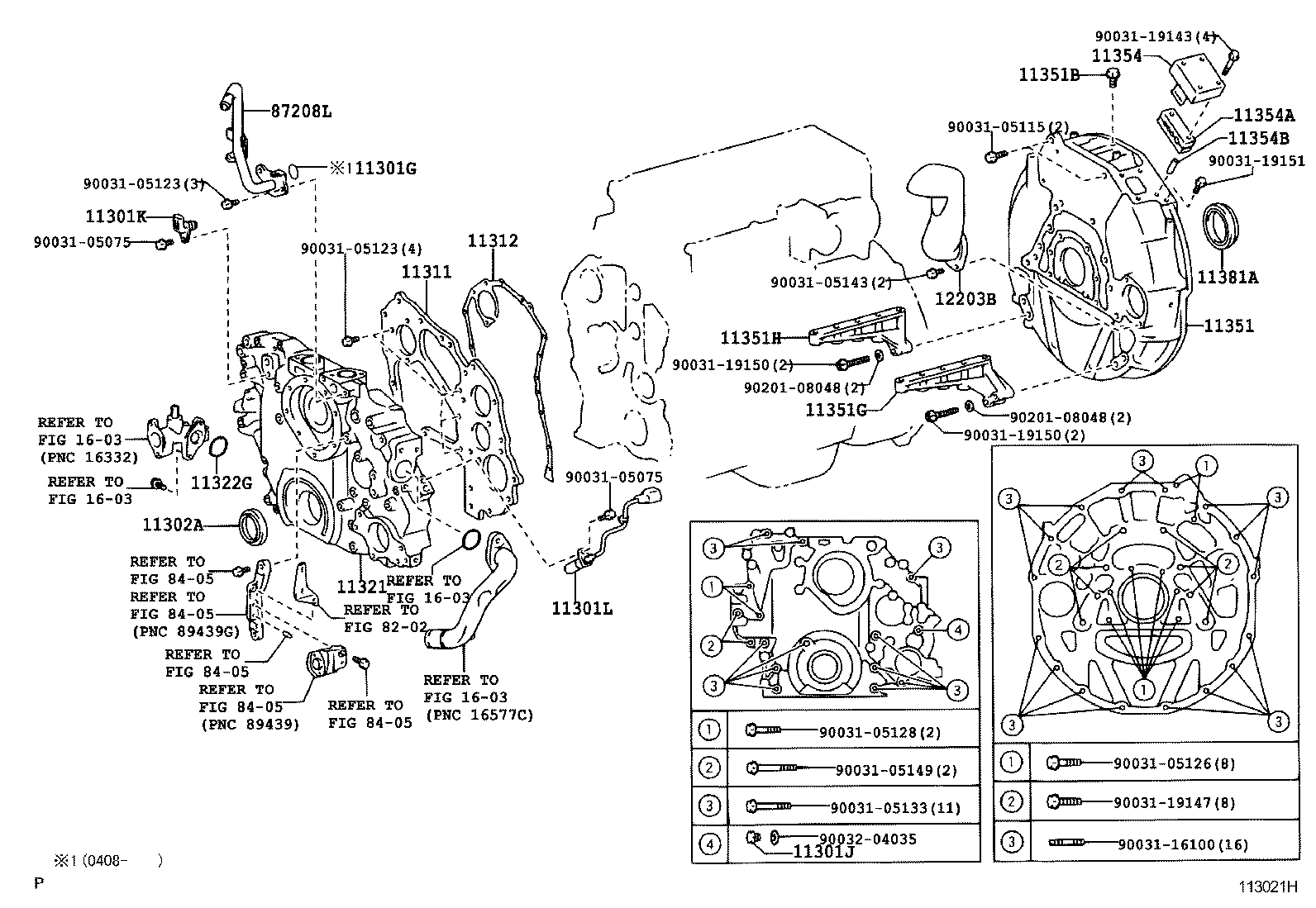  DYNA TOYOACE HV |  TIMING GEAR COVER REAR END PLATE